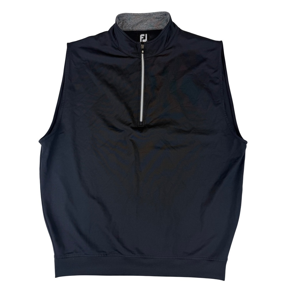 FootJoy Golf Vest Mens Large Black Quarter Zip Performance Stretch Sleeveless